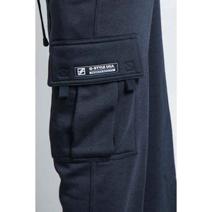 Men'S Solid Fleece Heavyweight Cargo Sweat Pants