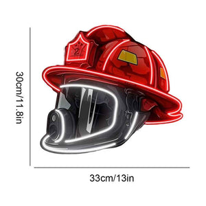 Firefighter Helmet Neon Sign USB Powered High Quality Acrylic Board Art Neon Neon Light Sign Hanging Ornament for Room Wall Deco