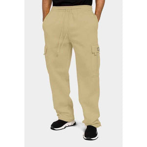 Men'S Solid Fleece Heavyweight Cargo Sweat Pants