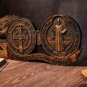St. Benedict Medal Ornaments, Catholic Religious Items, Catholic Medals, Wooden Decorations, Exorcisms, Family Protection