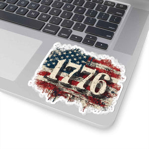 1776 American Flag Sticker — Vintage Patriotic Decal for Laptops, Water Bottles & Gear