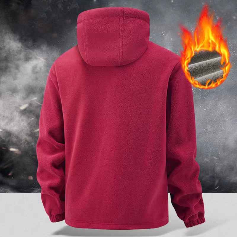 Autumn Winter New Hooded Fleece Jacket Men Outdoor Sports Windproof Tactical Zip Coat Men Warm Thick High Quality Jacket Male