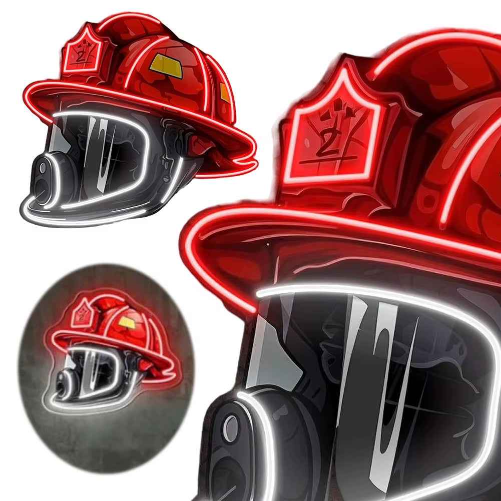 Firefighter Helmet Neon Sign USB Powered High Quality Acrylic Board Art Neon Neon Light Sign Hanging Ornament for Room Wall Deco