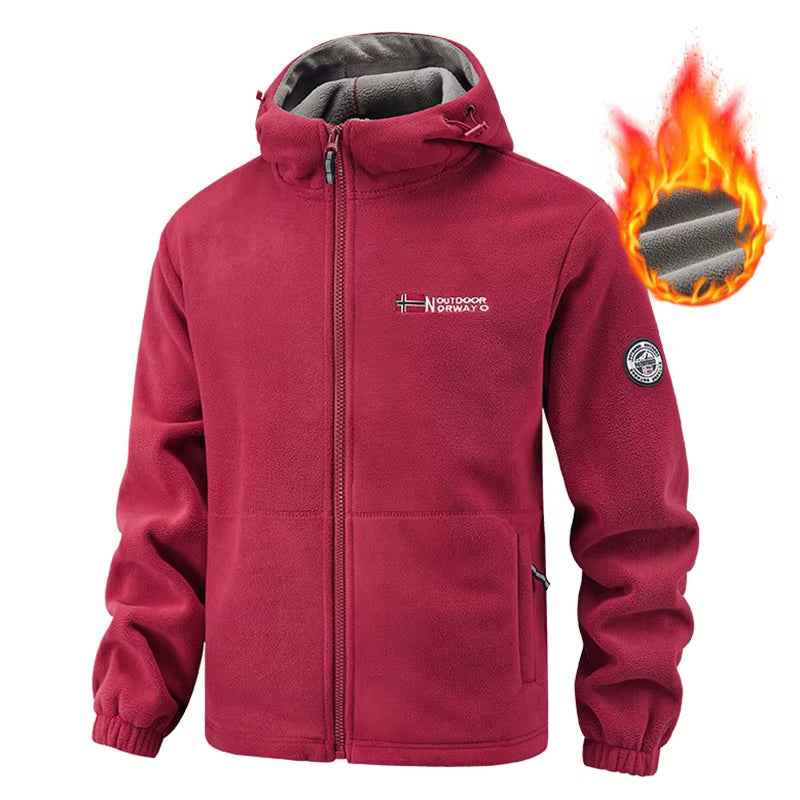 Autumn Winter New Hooded Fleece Jacket Men Outdoor Sports Windproof Tactical Zip Coat Men Warm Thick High Quality Jacket Male