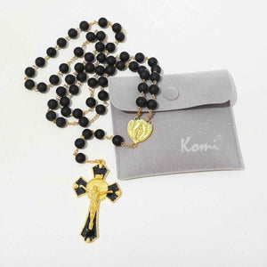 KOMI Catholic Rosary Beads for Men Holy Prayer Beads Rosary Necklace With
