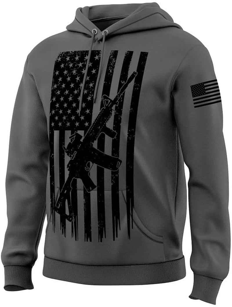 American USA Flag Men'S Patriotic Hoodie Sweatshirt